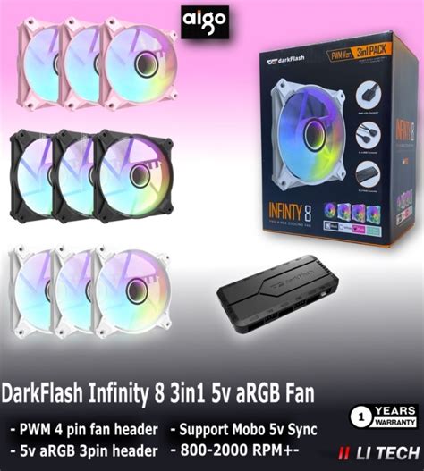 Darkflash Infinity 8 Pink Color Pwm Argb Fan 12cm Infinity8 Cooling 3
