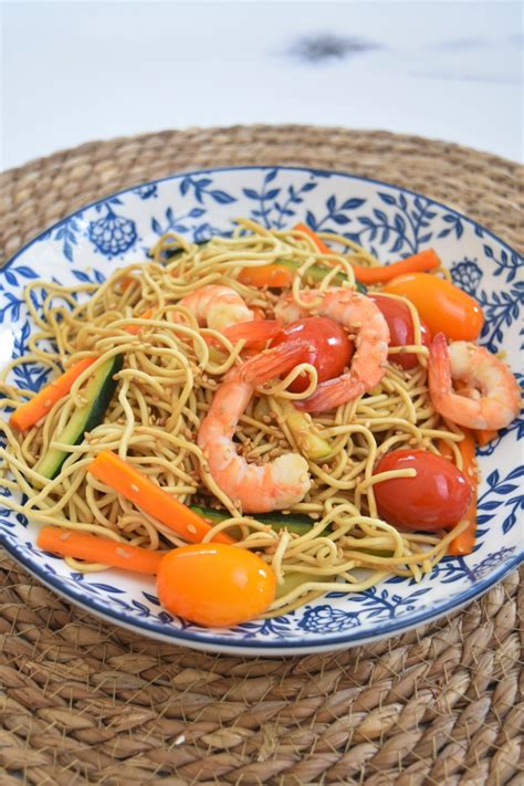 Nouilles sautées aux crevettes