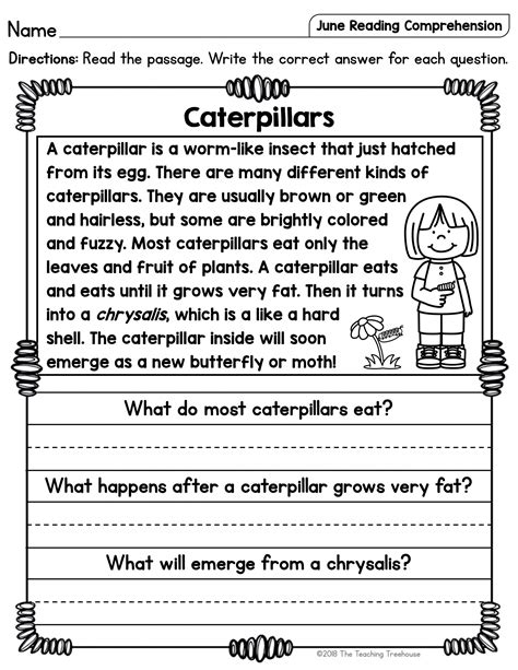 1st Grade Reading Comprehension Worksheet Printables