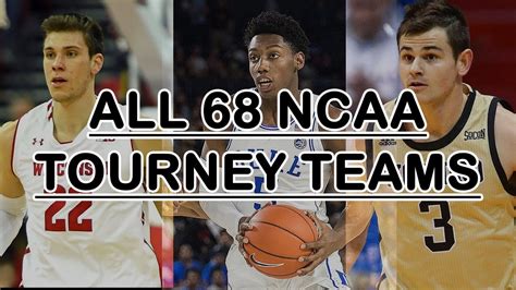 All 68 Ncaa Tournament Teams In 13 Minutes Youtube