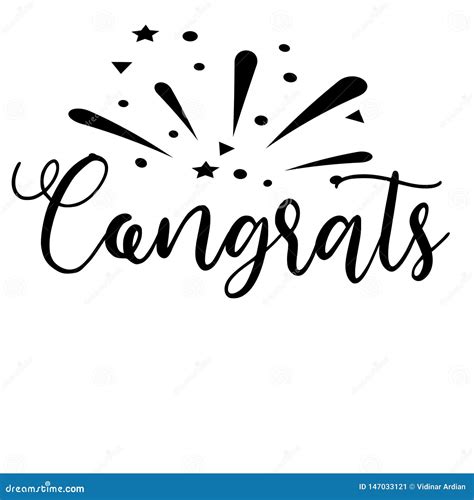 Congrats Lettering Handwritten Modern Calligraphy Brush Painted