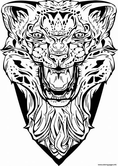 Leopard Coloring Angry Fossils Pages Printable