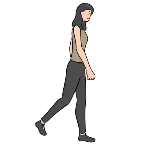 Dibujos De Mujer Caminando Mujer Caminando Vector De Dibujos Animados