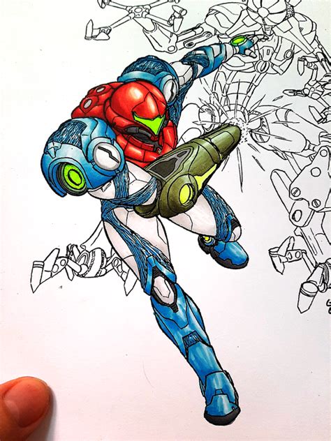 Oc I Am Finally Getting Around To Coloring The Super Metroid Boxart