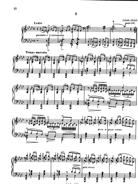 Lessons weddings church services special events. S.242 No.8 (Lento. Tempo marcato) free sheet music by ...