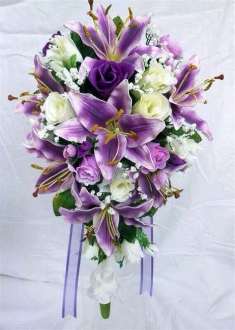 My 2 Favorites Roses And Stargazer Lilies Purple Wedding Flowers