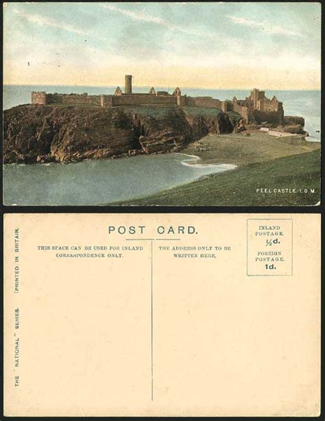 Isle Of Man Old Postcard Peel Castle Ruins Panorama Iom For Sale