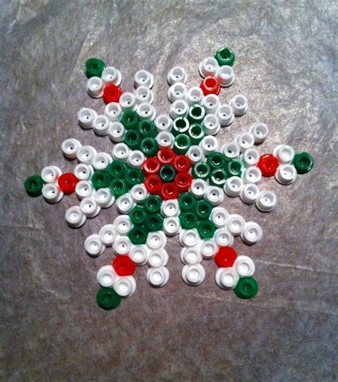 Diy Christmas Perler Beads Snowflake Strijkkralen Sjablonen Kerst