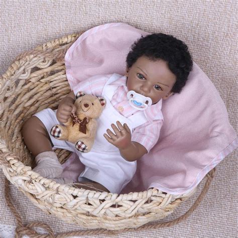 Lifelike Soft Silicone 20inch Reborn African American Baby Doll Newborn