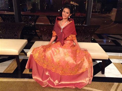 Ms Gcumigad In Her Philippine Terno Maria Clara Dress Filipiniana