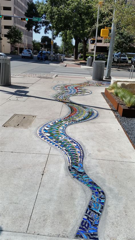 Sidewalk Mosaic In Austin Tx A Lovely Way To Beautify The City