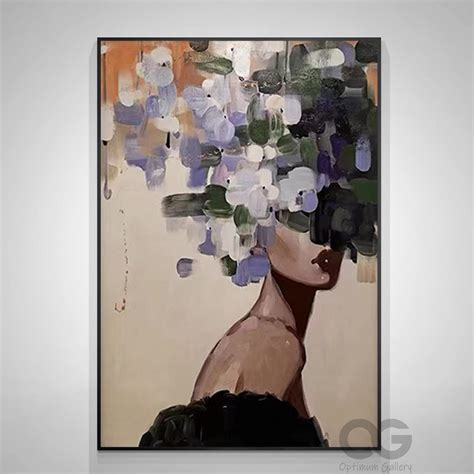 Large Faceless Portrait Painting Abstract Lady Painting Woman Etsy Uk