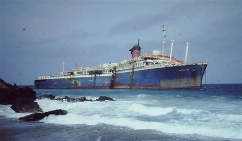 The Wreck Of The Ss America Lying Just Off The Coast Of The Canary