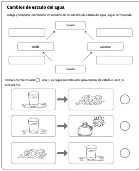 Cambios de Estados de la Materia worksheet Enseñanza de química Estados de la materia