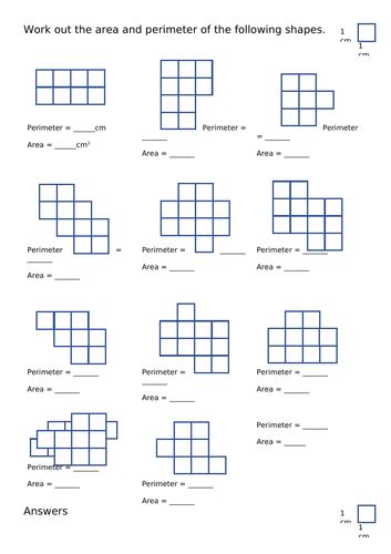 Area Counting Squares Worksheet
