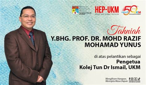 Tahniah Kepada Prof Dr Mohd Razif Mohamad Yunus Jab