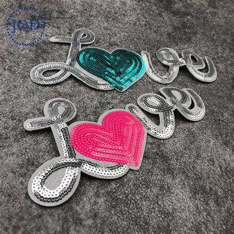 Buy Jod Love Sequin Embroidery Letter Fashion Diy