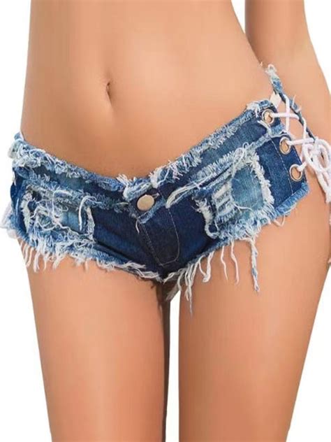 short sexy pantalon en denim déchiré courte femme eté avec poches à zip avec bouton unicolore