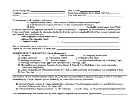 Free 11 Sample Hospital Release Forms In Pdf Ms Word