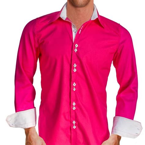 Bright Pink With White Dress Shirts Copy In 2021 Pink Dress Shirt