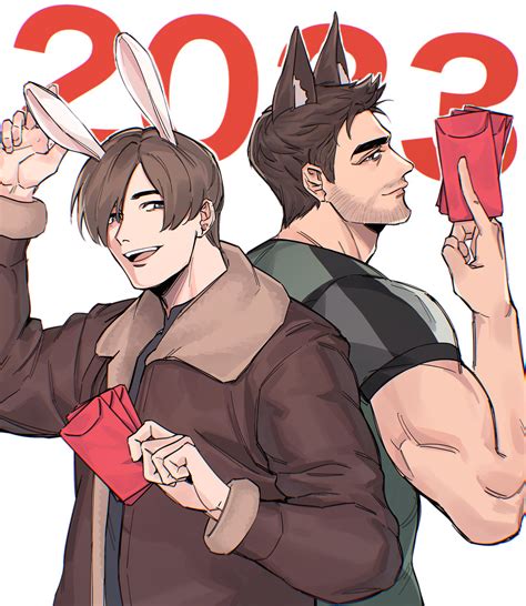 Leon S Kennedy And Chris Redfield Resident Evil And More Drawn By Hirusuhi Danbooru