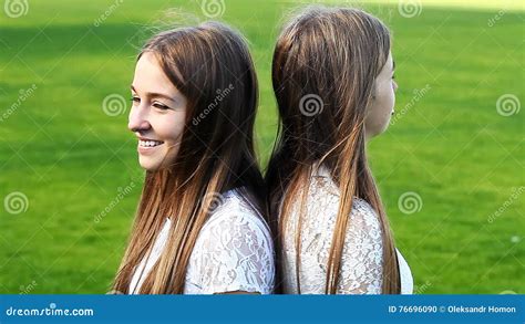 Two Charming Sisters Emotional Twins Stock Footage Video Of Happiness Gestures 76696090