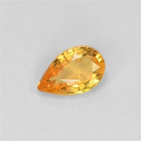 044ct Loose Orange Sapphire Gemstone Pear Cut 57 X 37 Mm Gemselect
