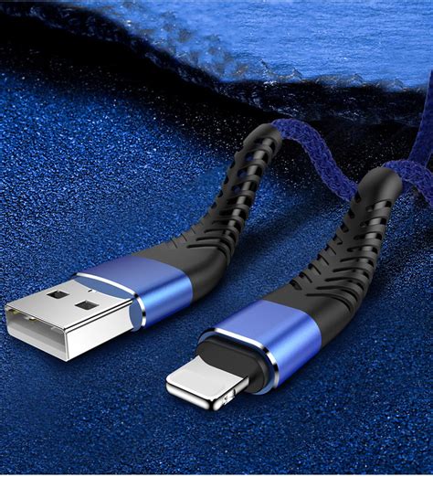 Bleu 2m Câble Usb 20cm 1m 2m 3m Pour Chargeur Iphone Cordon De Charge