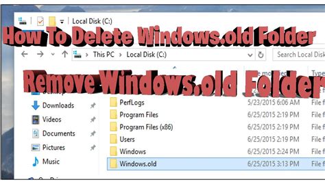 How To Remove Windowsold Delete Old Windows Installation Youtube