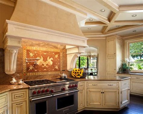A Large Tuscan Style Kitchen Was Given A Fresh Update Newly Painted