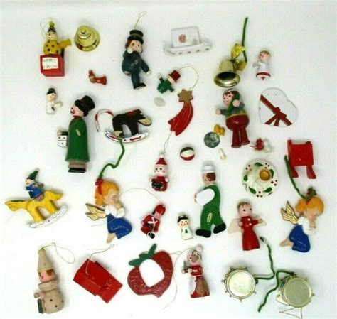 Vintage Wooden Christmas Ornaments Lot Made in Taiwan | eBay