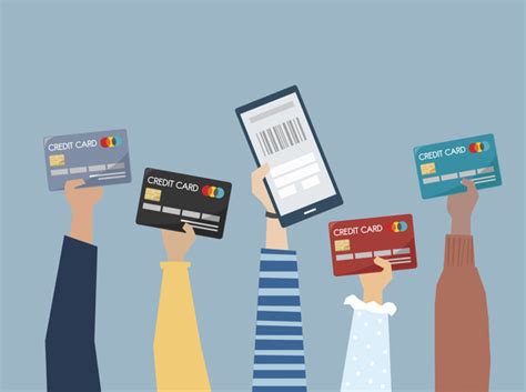 Simplify your life with online bill pay. People holding credit cards illustration Vector | Free Download