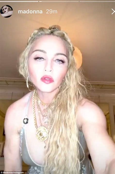 Madonna Exhibits Her Cleavage In Plunging Gown For Instagram Clip Daily Mail Online