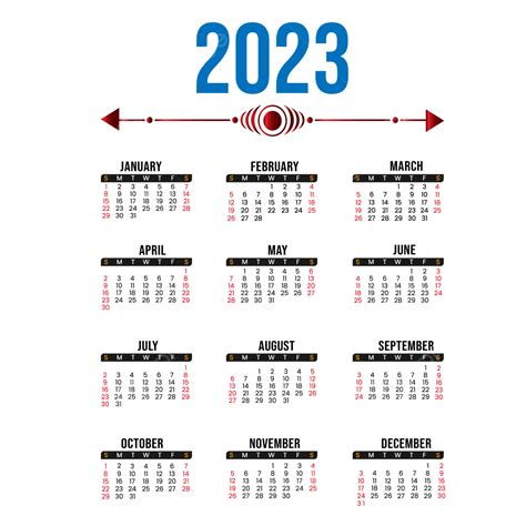 2023 Calendar Twelve Months Vector 2023 Calendar Calendar 2023 2023
