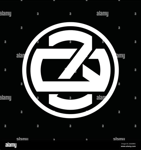 Zq Logo Monogram With Overlapping Style Vintage Design Template Stock