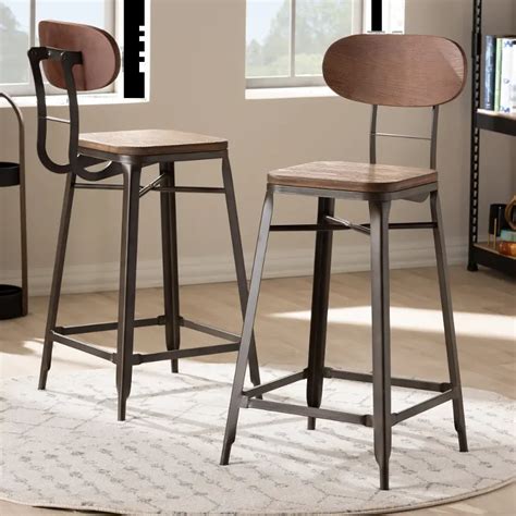 Rustic Metal Stackable Counter Height Stool Set Of 2 Carter Rc Willey
