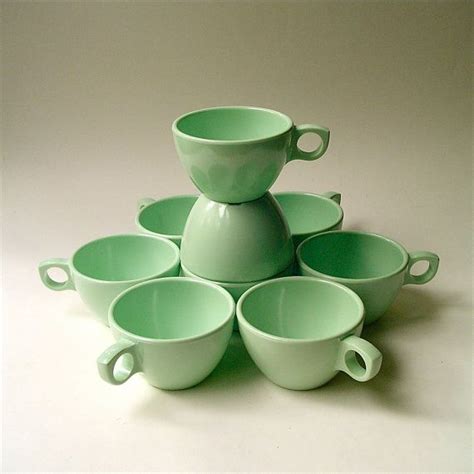 Vintage Mint Green Melmac Prolonware Coffee Cups Etsy Coffee Cups