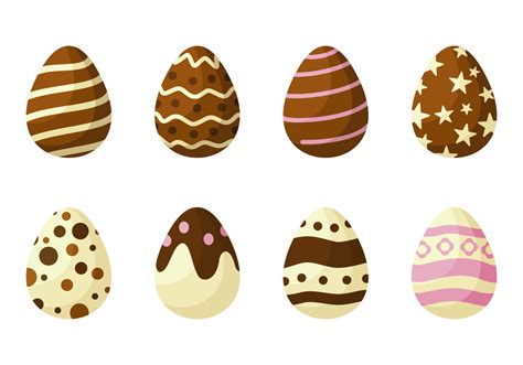 Chocolate Easter Eggs Icons Vector 145460 Vector Art At Vecteezy