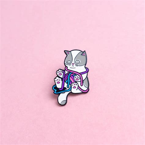 Bisexual Kitten Cat Lgbt Pride Pin Minimalist Pride Lgbt Bi Etsy