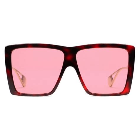 gucci square frame sunglasses cherry red gucci eyewear avvenice