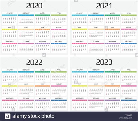 3 Year Printable Calendar 2021 2022 2023
