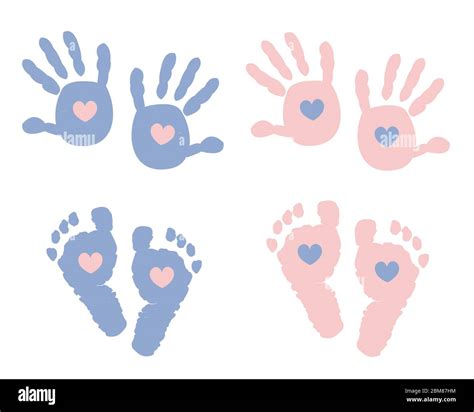 Baby Hand And Foot Print Vector Stock Vector Image And Art Alamy
