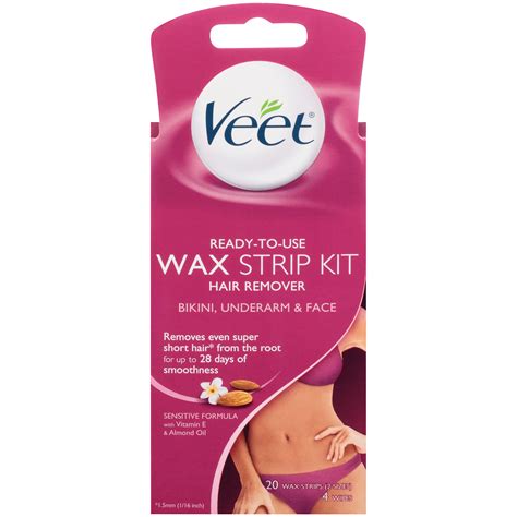 Veet Hair Remover Ready To Use Wax Strips 20 Strips Beauty