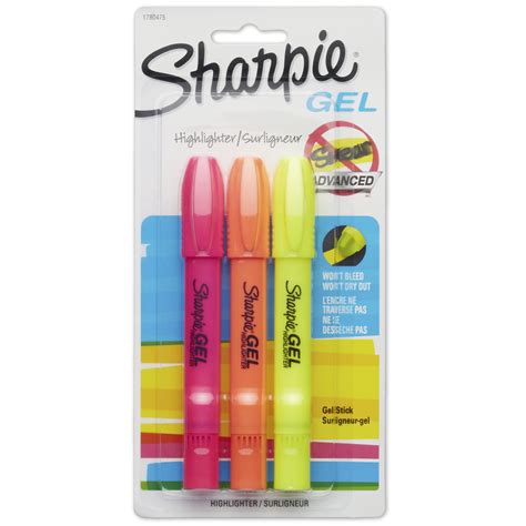 Sharpie Gel Highlighters Bullet Tip Assorted Colors Count