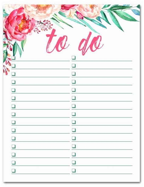 To Do List Printable Cute Printable Word Searches