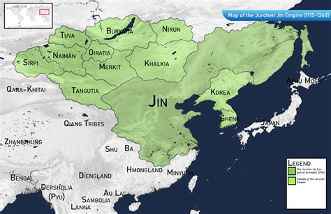 Alternate Map Of The Jurchen Jin Dynasty 1115 1368 Rimaginarymaps
