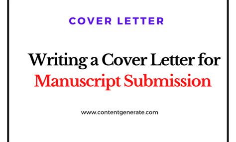 How To Write A Cover Letter For Manuscript Submission
