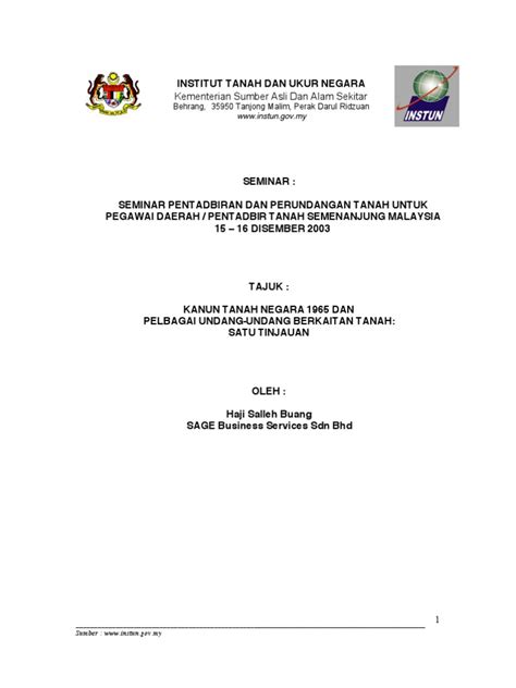 (c) dia menjadi seorang bankrap Kanun Tanah Negara 1965 - Salleh Buang