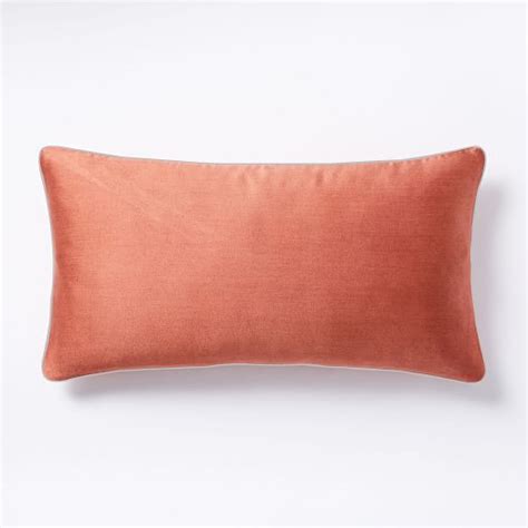 Silken Wool Pillow Cover Coral Gray 14x26 West Elm