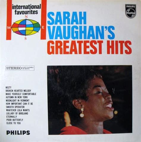 sarah vaughan s greatest hits by sarah vaughan compilation reviews ratings credits song